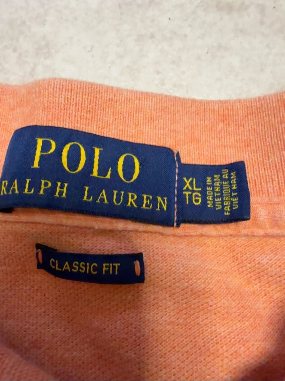 Polo Ralph Lauren Men’s XL Orange Classic Fit Polo Shirt Blue Pony